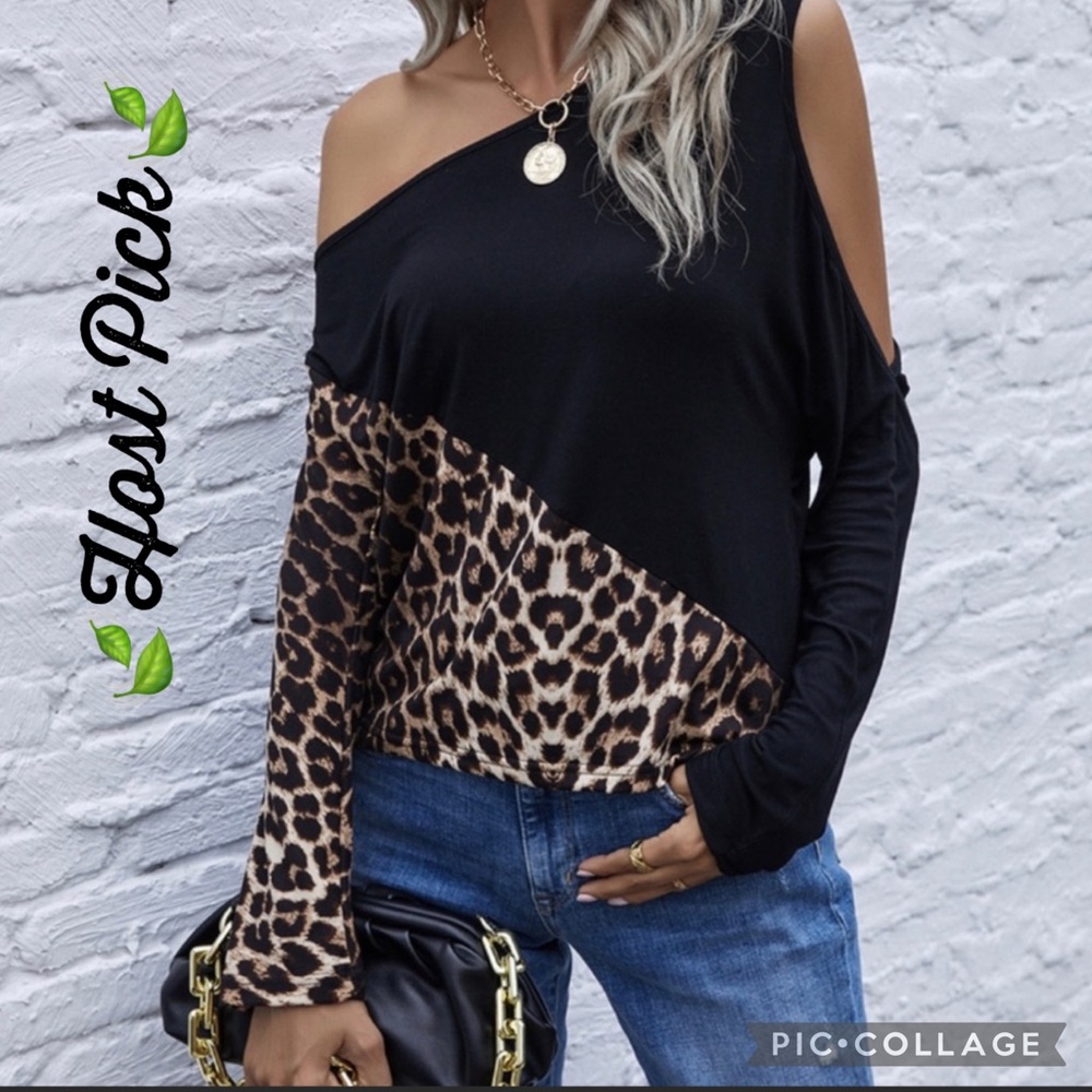 ✨Host Pick✨♦️Leopard Patchwork Top